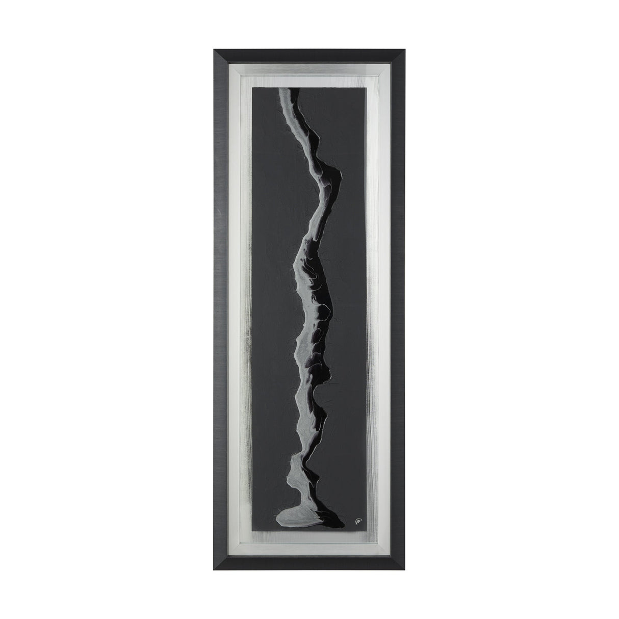 Silver River by Barbara Fleming a Hand Embelished Textured Framed Art Print Matted under Glass by Mercana at Eve Furniture