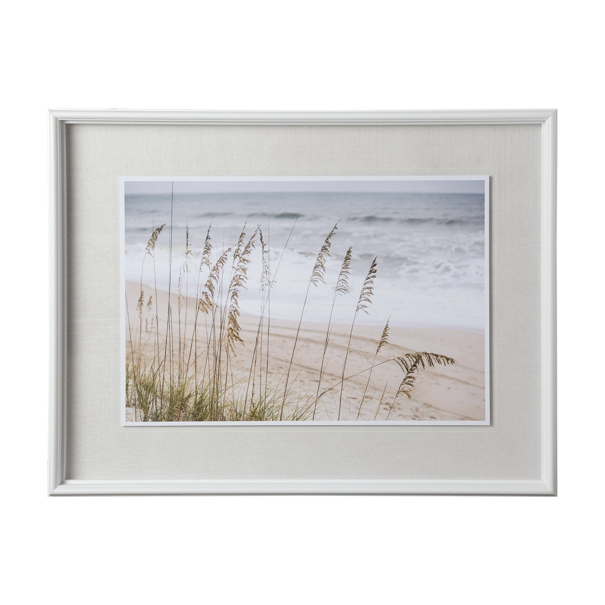 Silver Seagrass by Marlana Semenza a Hand Embellished Textured Framed Photo Art Print Matted under G by Mercana at Eve Furniture