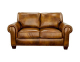 Silverado Camel Top-Grain Leather Loveseat by Steve Silver at Eve Furniture