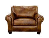 Silverado Camel Top-Grain Leather Oversized Chair by Steve Silver at Eve Furniture
