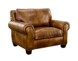 Silverado Camel Top-Grain Leather Oversized Chair by Steve Silver at Eve Furniture