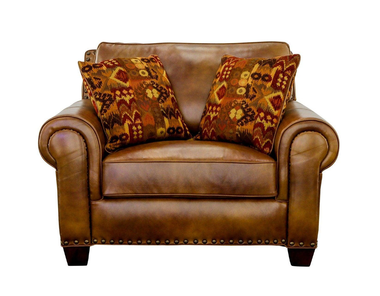 Silverado Camel Top-Grain Leather Oversized Chair by Steve Silver at Eve Furniture