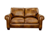 Silverado Camel Top-Grain Leather Loveseat by Steve Silver at Eve Furniture