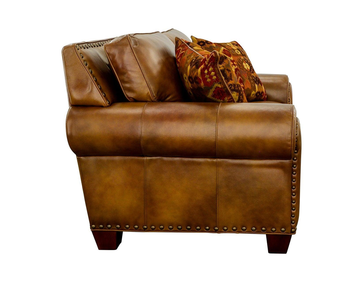 Silverado Camel Top-Grain Leather Loveseat by Steve Silver at Eve Furniture