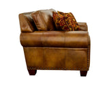 Silverado Camel Top-Grain Leather Loveseat by Steve Silver at Eve Furniture