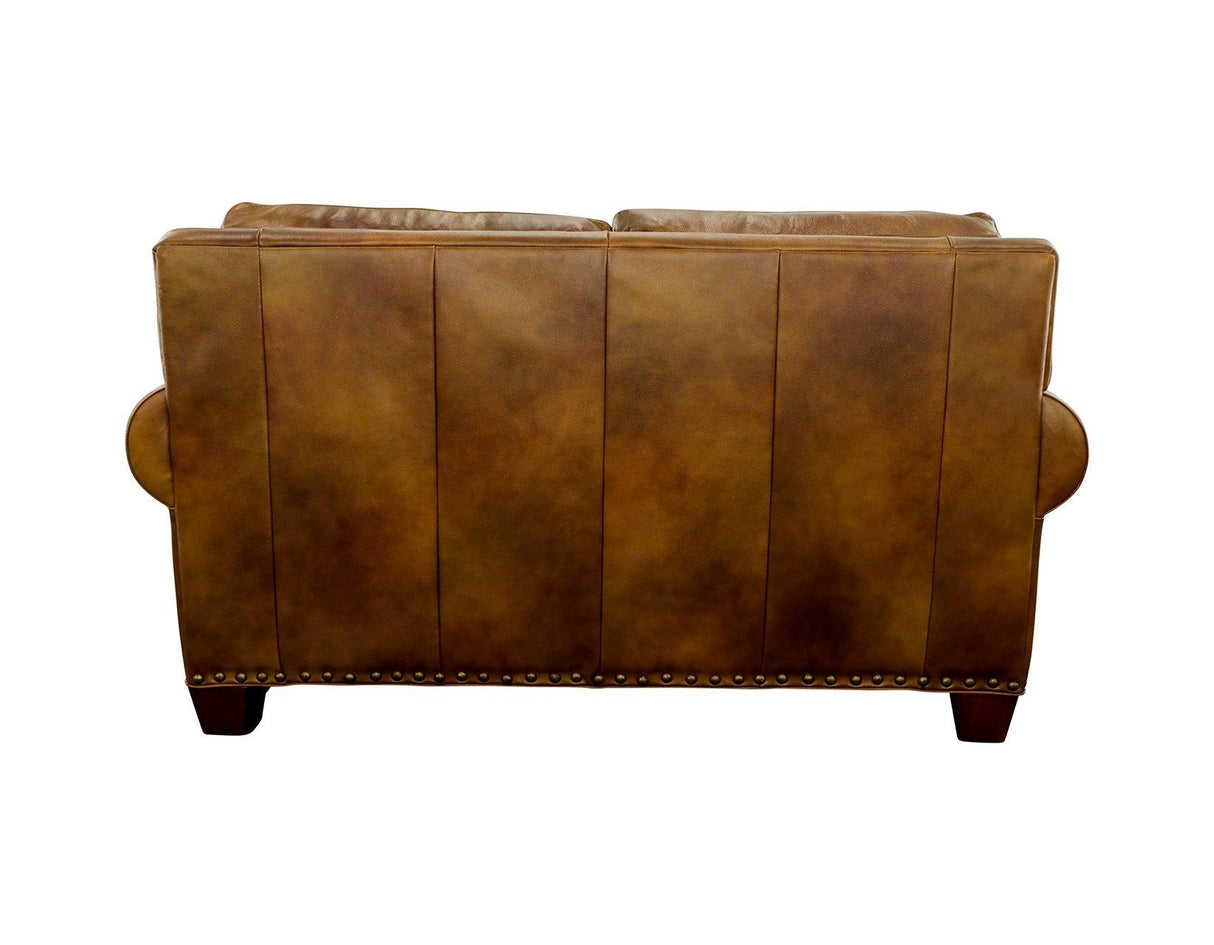 Silverado Camel Top-Grain Leather Loveseat by Steve Silver at Eve Furniture