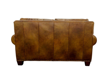 Silverado Camel Top-Grain Leather Loveseat by Steve Silver at Eve Furniture