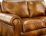 Silverado Camel Top-Grain Leather Loveseat by Steve Silver at Eve Furniture