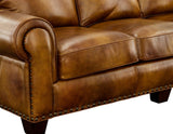 Silverado Camel Top-Grain Leather Sofa by Steve Silver at Eve Furniture