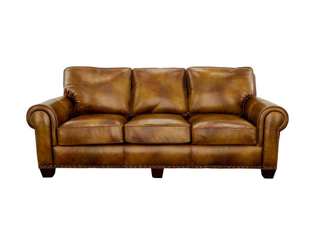 Silverado Camel Top-Grain Leather Sofa by Steve Silver at Eve Furniture