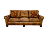 Silverado Camel Top-Grain Leather Sofa by Steve Silver at Eve Furniture