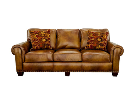 Silverado Camel Top-Grain Leather Sofa by Steve Silver at Eve Furniture