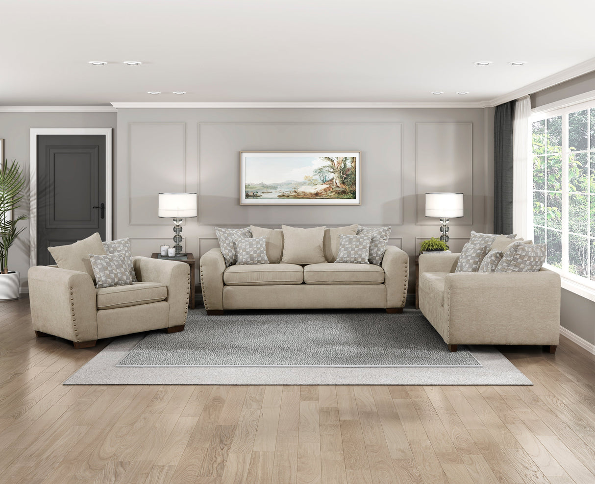 Silverthorne Light Brown Loveseat by Homelegance at Eve Furniture