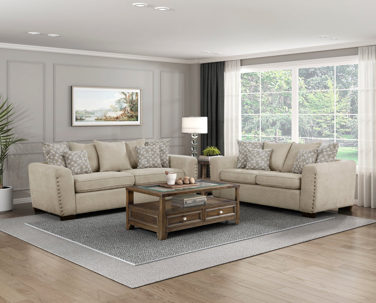 Silverthorne Light Brown Sofa by Homelegance at Eve Furniture