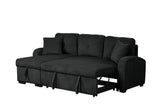 Silvia Black - Sectional With Pull-Out Bed