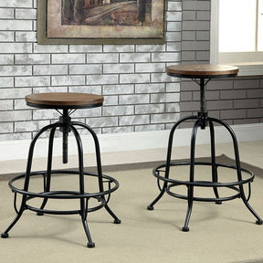Silvia Black/Medium Oak Counter Height Chair Set of 2 by Furniture of America at Eve Furniture