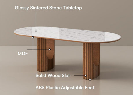 Silvo 79" Table Glossy White Dining Table by New Era Innovations at Eve Furniture