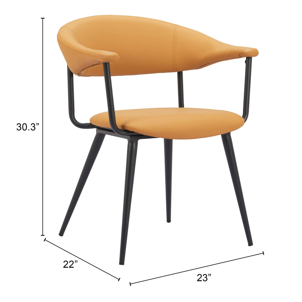 Sima Brown Dining Chair by Zuomod at Eve Furniture