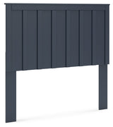 Simmenfort Full Panel Headboard with 2 Nightstands in Navy Blue