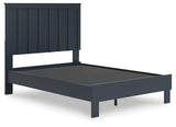 Simmenfort Full Panel Headboard with 2 Nightstands in Navy Blue