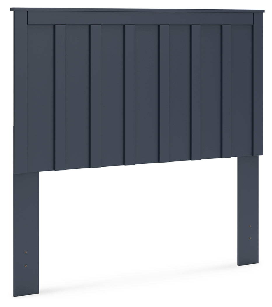 Simmenfort Full Panel Headboard with Dresser and Nightstand in Navy Blue