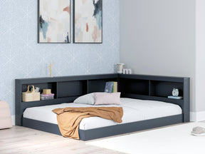 Simmenfort Navy Blue Full Bookcase Corner Storage Bed by Ashley at Eve Furniture