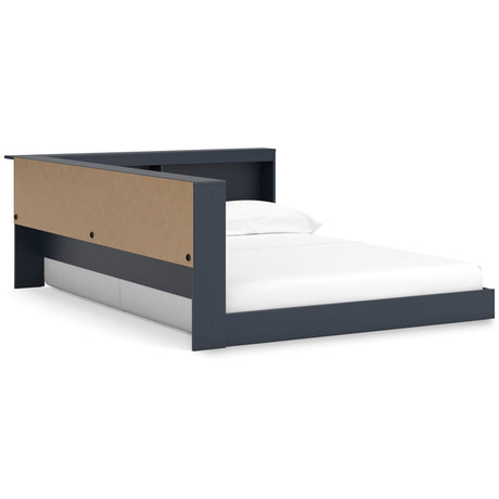Simmenfort Navy Blue Full Bookcase Corner Storage Bed by Ashley at Eve Furniture