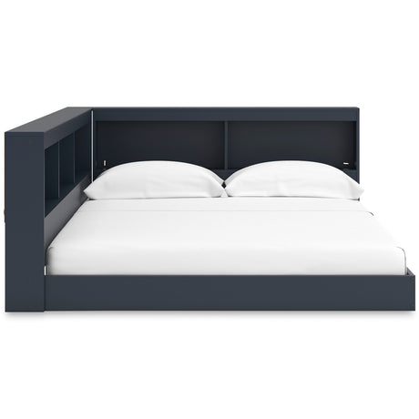 Simmenfort Navy Blue Full Bookcase Corner Storage Bed by Ashley at Eve Furniture