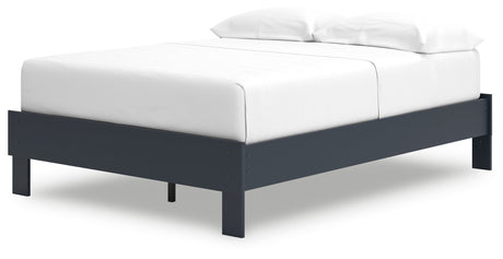 Simmenfort Navy Blue Full Platform Base Bed by Ashley at Eve Furniture