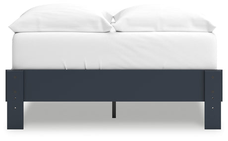 Simmenfort Navy Blue Full Platform Base Bed by Ashley at Eve Furniture