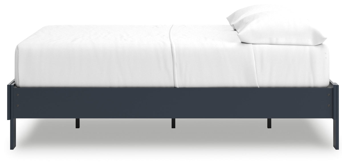 Simmenfort Navy Blue Full Platform Base Bed by Ashley at Eve Furniture