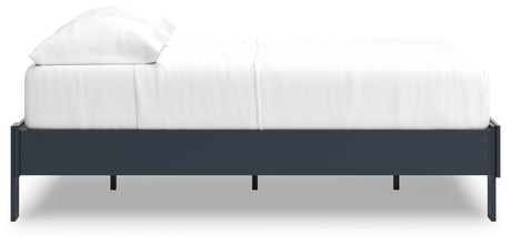 Simmenfort Navy Blue Full Platform Base Bed by Ashley at Eve Furniture
