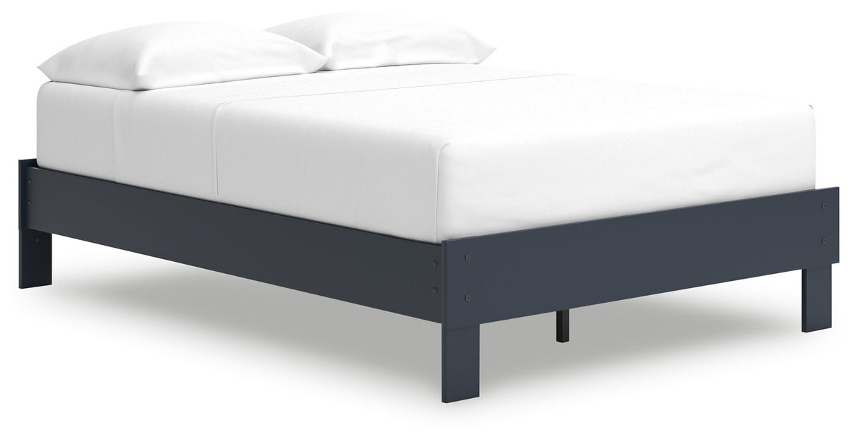 Simmenfort Navy Blue Full Platform Base Bed by Ashley at Eve Furniture