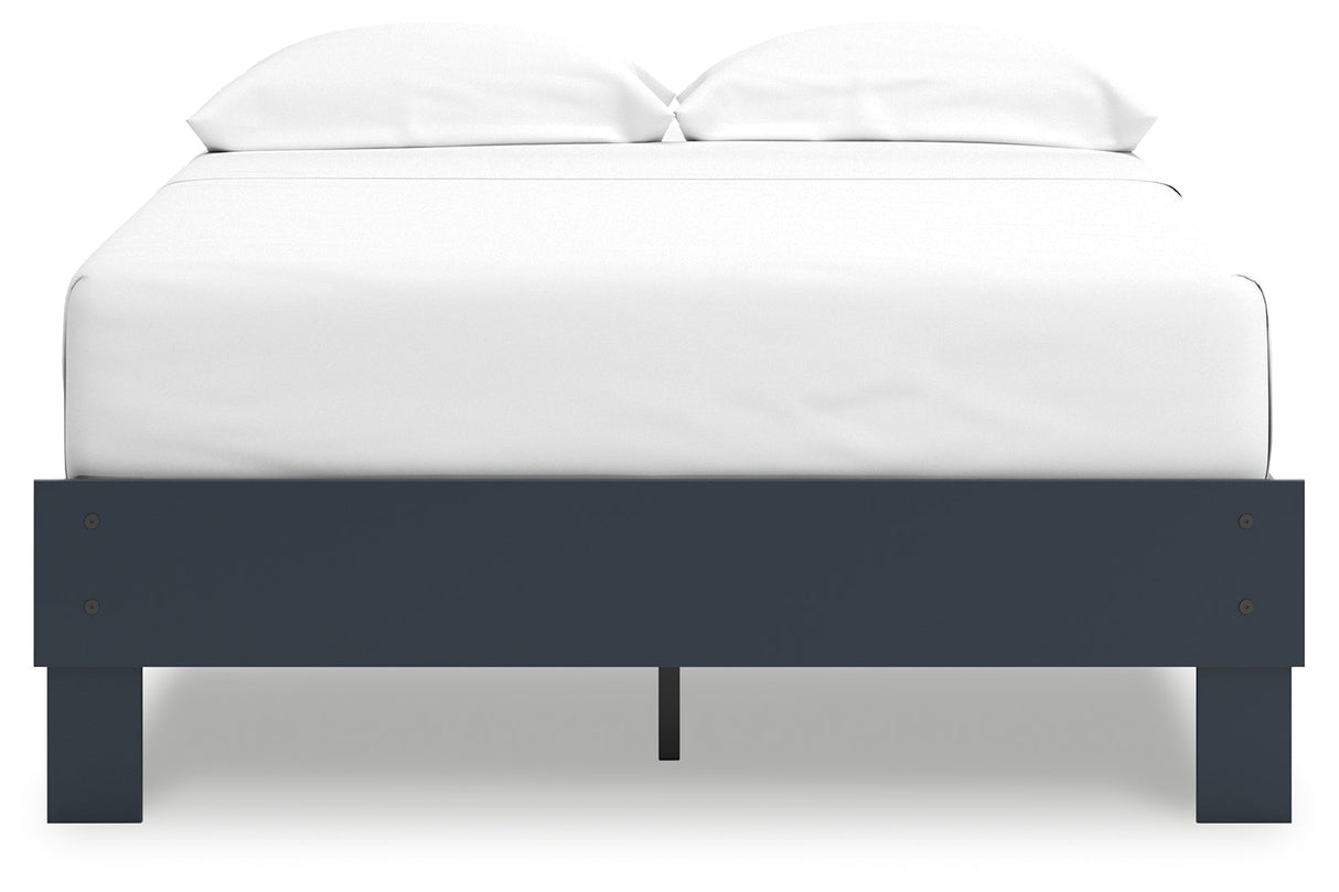 Simmenfort Navy Blue Full Platform Bed