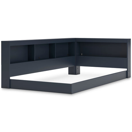 Simmenfort Navy Blue Twin Bookcase Corner Storage Bed by Ashley at Eve Furniture