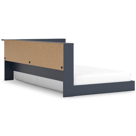 Simmenfort Navy Blue Twin Bookcase Corner Storage Bed by Ashley at Eve Furniture