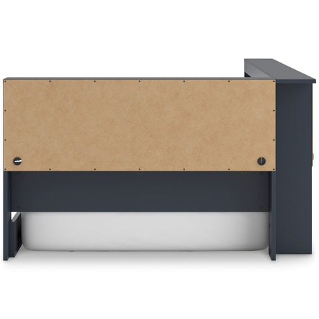 Simmenfort Navy Blue Twin Bookcase Corner Storage Bed by Ashley at Eve Furniture