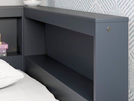 Simmenfort Navy Blue Twin Bookcase Corner Storage Bed by Ashley at Eve Furniture