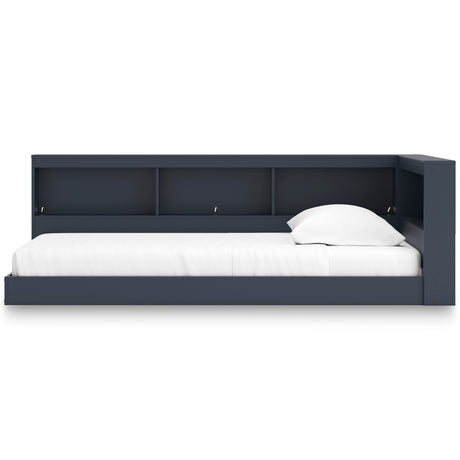 Simmenfort Navy Blue Twin Bookcase Corner Storage Bed by Ashley at Eve Furniture