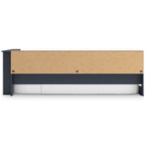 Simmenfort Navy Blue Twin Bookcase Corner Storage Bed by Ashley at Eve Furniture