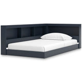 Simmenfort Navy Blue Twin Bookcase Corner Storage Bed by Ashley at Eve Furniture