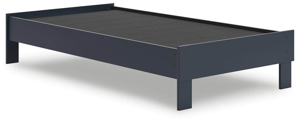 Simmenfort Navy Blue Twin Platform Base Bed by Ashley at Eve Furniture