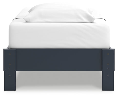 Simmenfort Navy Blue Twin Platform Base Bed by Ashley at Eve Furniture