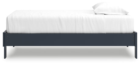 Simmenfort Navy Blue Twin Platform Base Bed by Ashley at Eve Furniture
