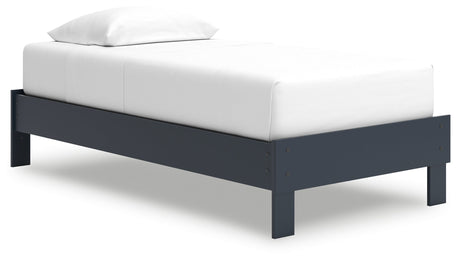 Simmenfort Navy Blue Twin Platform Base Bed by Ashley at Eve Furniture