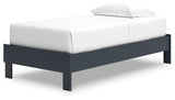 Simmenfort Navy Blue Twin Platform Bed