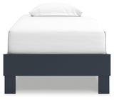 Simmenfort Navy Blue Twin Platform Bed