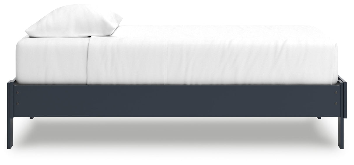 Simmenfort Navy Blue Youth Platform Base Bedroom Set by Ashley at Eve Furniture