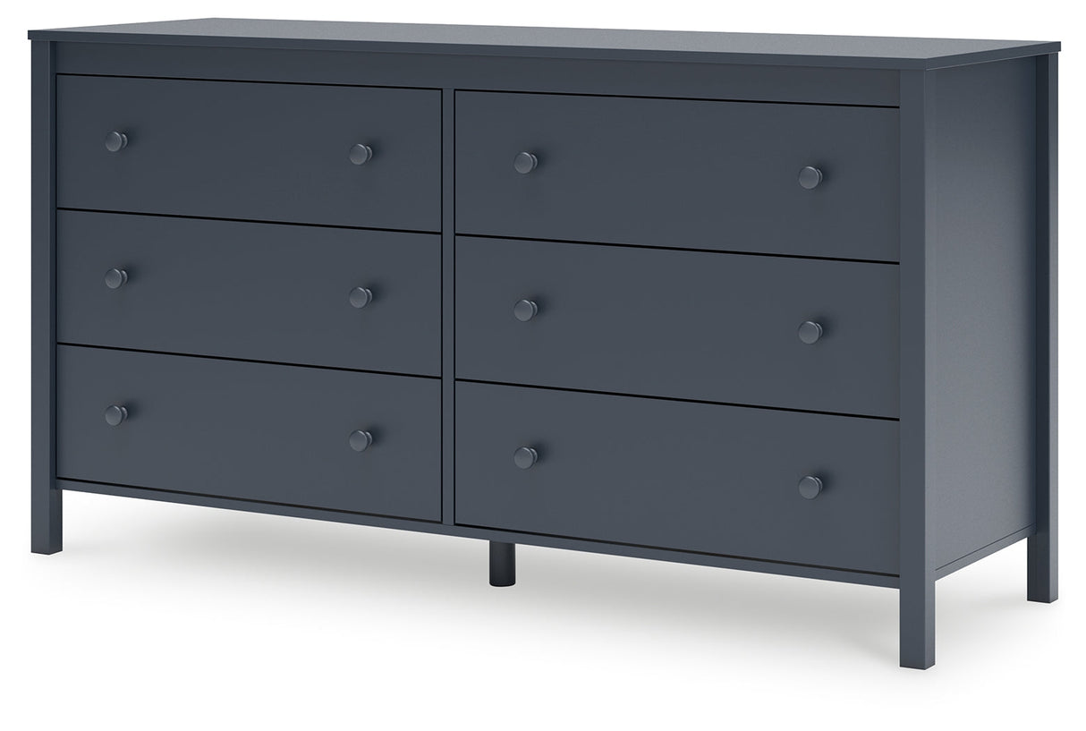 Simmenfort Twin Panel Headboard with Dresser and Nightstand in Navy Blue