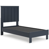 Simmenfort Twin Panel Headboard with Dresser and Nightstand in Navy Blue